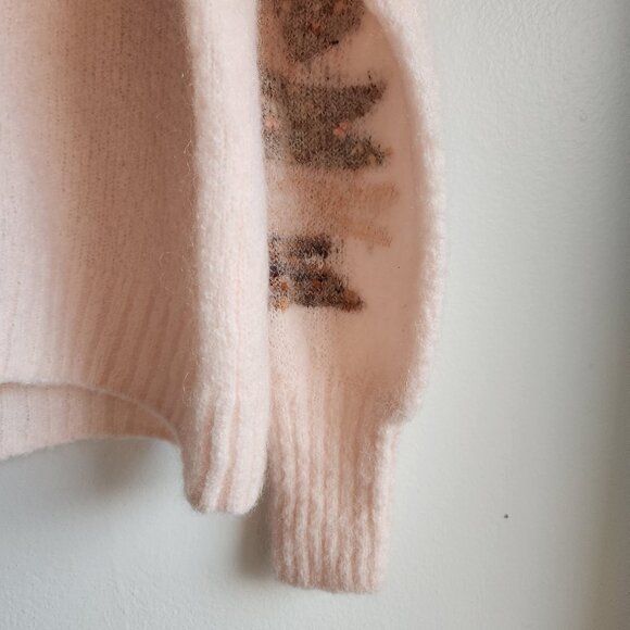🇫🇷 Des Petits Hauts Light Pink Mohair/Merino Knit Sweater - Sz S - Picture 9 of 13